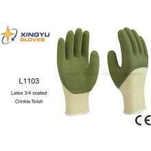 10g Hochwertiger Polyester Latex 3/4 beschichteter Crinkle Sicherheits-Arbeitshandschuh (L1103)